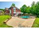 Expansive backyard with in-ground pool, wooden deck, and well-maintained lawn at 4712 Amberside Dr, Rock Hill, SC 29732