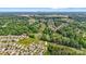 Expansive aerial view of a neighborhood with lush greenery and the city skyline in the background at 5311 Oakdale Ridge Rd, Charlotte, NC 28216