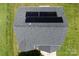 Aerial view of a roof featuring solar panels; shingles are grey at 6229 Sid Crane Dr, Charlotte, NC 28216