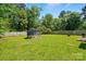 Lush green backyard with a partial wooden fence and a well-maintained lawn. Great for outdoor activities! at 6718 Pueblo Ln, Charlotte, NC 28227