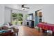 Spacious living room with a sliding glass door leading to the backyard at 6718 Pueblo Ln, Charlotte, NC 28227