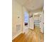 Hallway leading to the bedroom and bathroom, showcasing the home's layout and design at 7133 Church Rd, Taylorsville, NC 28681