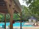 Outdoor swimming pool with lounge chairs and shaded seating areas for relaxation at 727 Torrey Pines Ln, Fort Mill, SC 29715