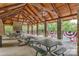 Large community outdoor grilling area with stone features near pool at 10924 Owl Nest Ln, Charlotte, NC 28277