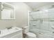 Bright bathroom featuring tiled shower and modern vanity at 1245 Forest Ridge Rd, Bessemer City, NC 28016