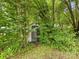 Private storage shed nestled in the greenery of the backyard at 12529 Old Timber Rd, Charlotte, NC 28269