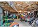 Unfinished basement with exposed beams, duct work, and a variety of storage items at 2030 Fasana Rd, York, SC 29745