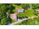 Aerial view of a private estate featuring a pool, well-maintained grounds, and multiple buildings at 211 Drive Inn Rd, Locust, NC 28097