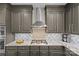 Well-equipped kitchen with stainless steel range hood, granite countertops, and stylish cabinetry at 224 Wendover Heights Cir, Charlotte, NC 28211