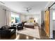 Charming bedroom with modern ceiling fan, barn door, and great natural light at 2941 Forest Park Dr, Charlotte, NC 28209