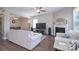 Spacious living room with hardwood floors, a fireplace, and modern decor at 4117 Sunset Ridge Dr, Rock Hill, SC 29732