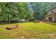 Large backyard with a garden bed, shed, and patio with seating, perfect for outdoor enjoyment at 4502 Magnolia Ridge Dr, Waxhaw, NC 28173