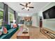 Open-concept living space connecting the living room to the kitchen with bar seating at 4502 Magnolia Ridge Dr, Waxhaw, NC 28173