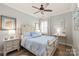 Cozy bedroom with hardwood floors, soft blue bedding, and abundant natural light at 5002 Samoa Ridge Dr, Lancaster, SC 29270