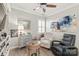 Comfortable home office with a leather recliner, bookshelves, and stylish decor at 5002 Samoa Ridge Dr, Lancaster, SC 29270