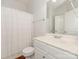 Bathroom featuring a shower with a curtain, and a large mirror at 5306 Prosperity View Dr, Charlotte, NC 28269