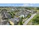 Beautiful aerial view of a suburban neighborhood with colorful houses, green trees and open spaces at 536 Spring Landing Dr, Rock Hill, SC 29730
