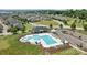 Aerial view of community pool showcasing a sparkling swimming pool and lounge area with ample seating at 536 Spring Landing Dr, Rock Hill, SC 29730