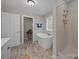 Full bathroom with standalone tub, walk-in shower, and neutral decor at 635 Timberlane Trl, Salisbury, NC 28147