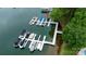 Aerial view of boat dock featuring multiple boats at 8259 Camelia Ln, Denver, NC 28037