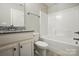 Bright bathroom with a tub and granite countertops at 9511 Spurwig Ct, Charlotte, NC 28278