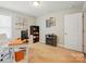 Bright office space with a modern desk and built in fireplace at 9511 Spurwig Ct, Charlotte, NC 28278