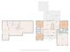 Home floor plan showing dimensions of basement and first-floor layout, including primary suite at 1060 S Lentz Harness Shop Rd, Mount Pleasant, NC 28124