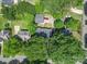Aerial view of the property featuring lush landscaping and neighborhood streets at 121 Patrick St, Gastonia, NC 28054