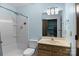 Well-maintained bathroom featuring a shower-tub combination and a vanity with a mirror at 1369 Timberlane Ter, Mooresville, NC 28115