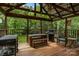 Outdoor patio space with grill, seating, wood flooring and beautiful outdoor space, great for outdoor dining at 1369 Timberlane Ter, Mooresville, NC 28115