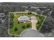 Aerial view of the estate showcasing the home, surrounding landscape, and approximate lot lines at 1621 Lakefield Cir, Gastonia, NC 28056
