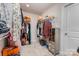 Walk-in closet with ample storage, wire shelving, and carpet flooring at 164 Shepherds Landing Dr, Mooresville, NC 28115