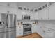 Chef's kitchen featuring stainless steel appliances, quartz countertops, and custom white cabinetry at 1747 30Th Avenue Ne Dr, Hickory, NC 28601