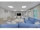 Finished basement living area with a large flat screen, built ins and comfortable seating at 1747 30Th Avenue Ne Dr, Hickory, NC 28601