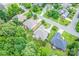 Lush green trees surround charming homes in this lovely neighborhood, showcased from an aerial perspective at 305 River Birch Cir, Mooresville, NC 28115