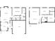 Detailed floor plan showcasing the layout of this two-story home's main level and upper level, including room dimensions at 3436 Ibis Ln, Fort Mill, SC 29707