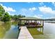 Private boat dock provides access to the lake and includes a covered boat slip at 812 Bell Post Rd, Belmont, NC 28012