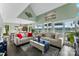 Bright and open living space with lake views, comfortable seating, and patriotic decorations at 812 Bell Post Rd, Belmont, NC 28012