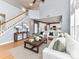 Cozy living room with hardwood floors, comfortable seating, and views into the kitchen at 8608 Talbert Paige Ct, Charlotte, NC 28277