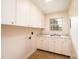 Functional laundry room with overhead storage and sink with shaker cabinets at 1304 5Th Street Nw Cir, Hickory, NC 28601