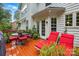 Backyard deck with outdoor seating, a dining table, and lounge chairs for relaxation and entertainment at 1720 Mountain Park Dr, Charlotte, NC 28214