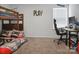 Playful carpeted bedroom with bunk beds, desk, and window offering natural light at 2013 Eastway Dr, Dallas, NC 28034