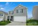 Well-maintained home with a two-car garage, a green lawn, and an inviting facade at 2013 Eastway Dr, Dallas, NC 28034
