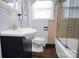 This bathroom has a single bowl sink in a vanity, a toilet, and a shower with glass doors at 2108 Twin Ave, Gastonia, NC 28052