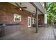 Outdoor deck with brick columns and built in sink area at 21621 Crown Lake Dr, Cornelius, NC 28031