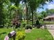 Beautiful landscaped front yard featuring an American flag, lush greenery, and a charming mailbox at 2777 Old South Nw Ct, Concord, NC 28027