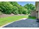 Backyard with brick patio, retaining wall, and lush green grass at 2785 Disney Pl, Indian Land, SC 29707