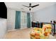 Bedroom with colorful decor, ceiling fan, natural light, and space for storage at 3236 Wicklow Ln, Clover, SC 29710