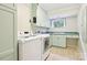 Bright laundry room featuring updated washer and dryer, and mint colored cabinets at 3916 Blowing Rock Way, Charlotte, NC 28210