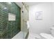 Modern shower design with unique tile and glass door, providing a luxurious experience at 4913 Seacroft Rd, Charlotte, NC 28210